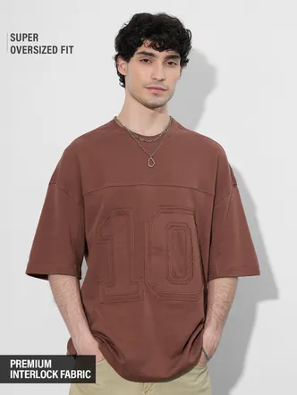 The Souled Store Varsity: Rust Super Oversized T-Shirts