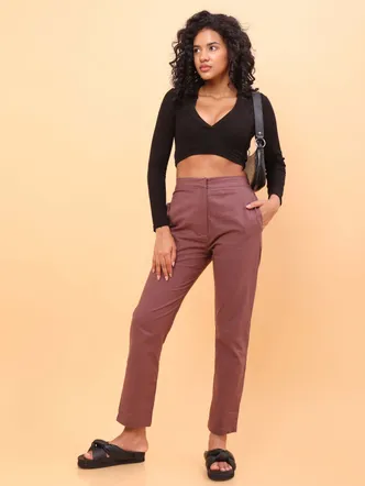 Brown Straight Pants
