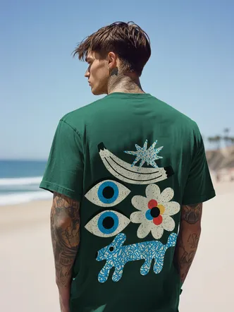 100% Cotton Drop Shoulder Round Neck Oversized Loose Fit Cool Typographic Half Sleeve T-Shirt for Women