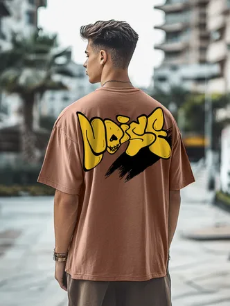 Pure Cotton Half Sleeve Round Neck Oversized Fit Graphic Print Cork T-Shirt Women/Girls