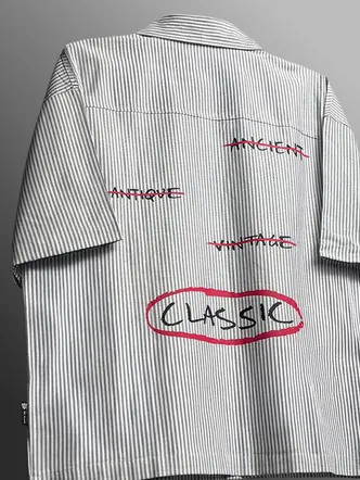 Classic Black Half Sleeves Striped Shirt