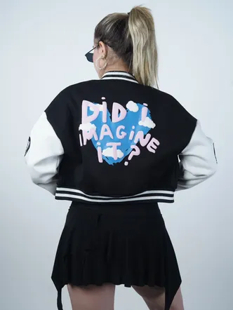 DID I IMAGINE IT? VARSITY JACKET (CROPPED)