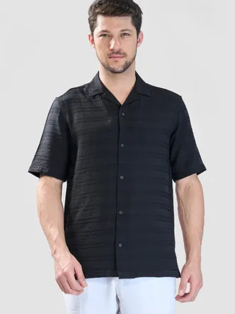 STRIPE TEXTURED RELAXED FIT SHIRT