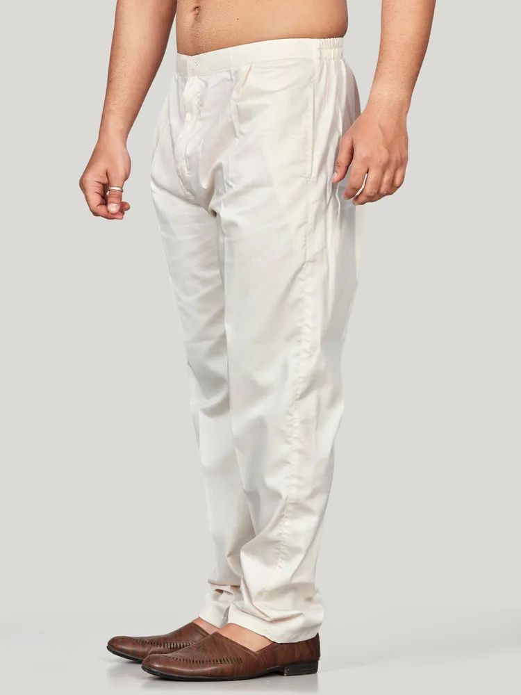 Cotton Premium Giza Polo Pant with Half Elastic, Beige