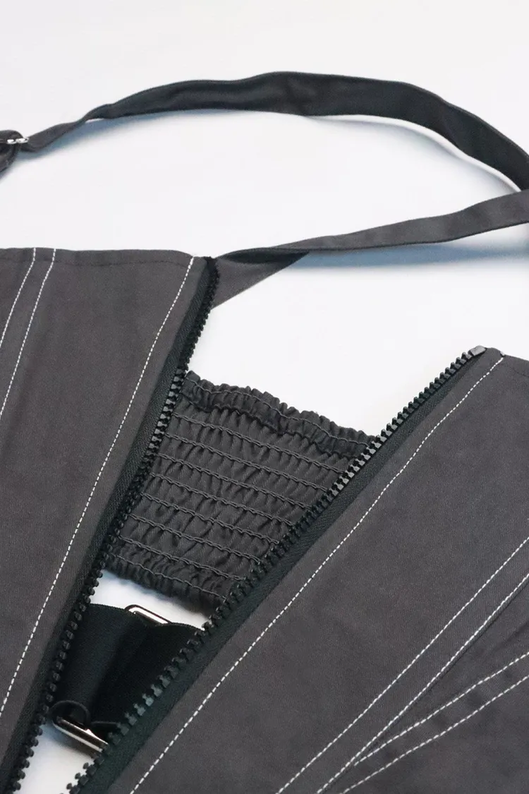 Grey CEO zip-up Corset