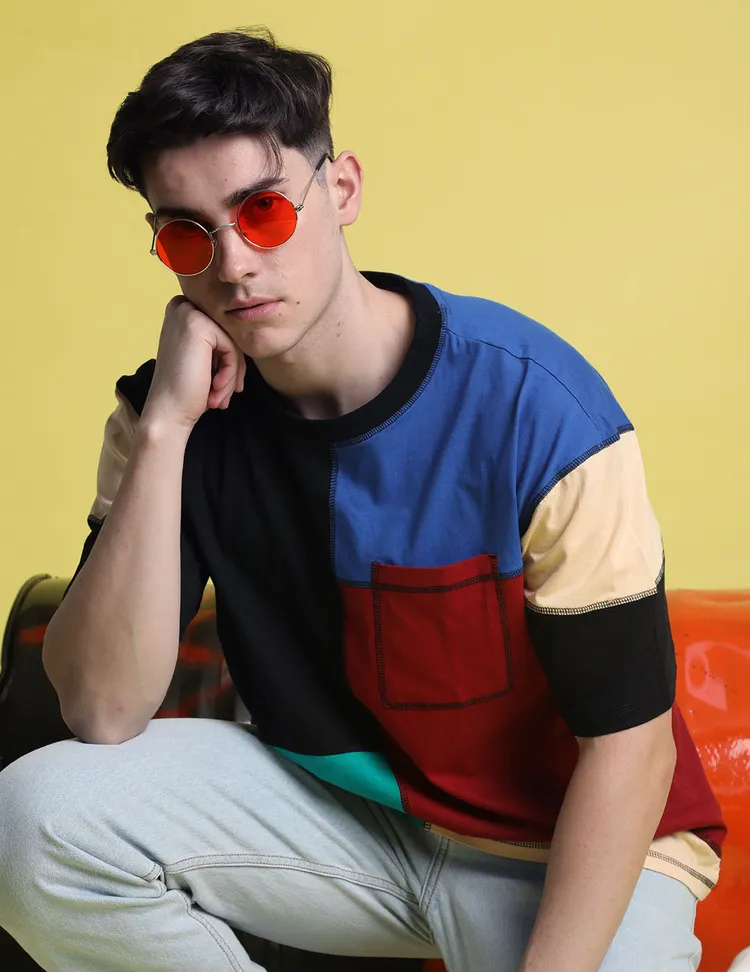 Men’s Oversized Patchwork T-Shirt