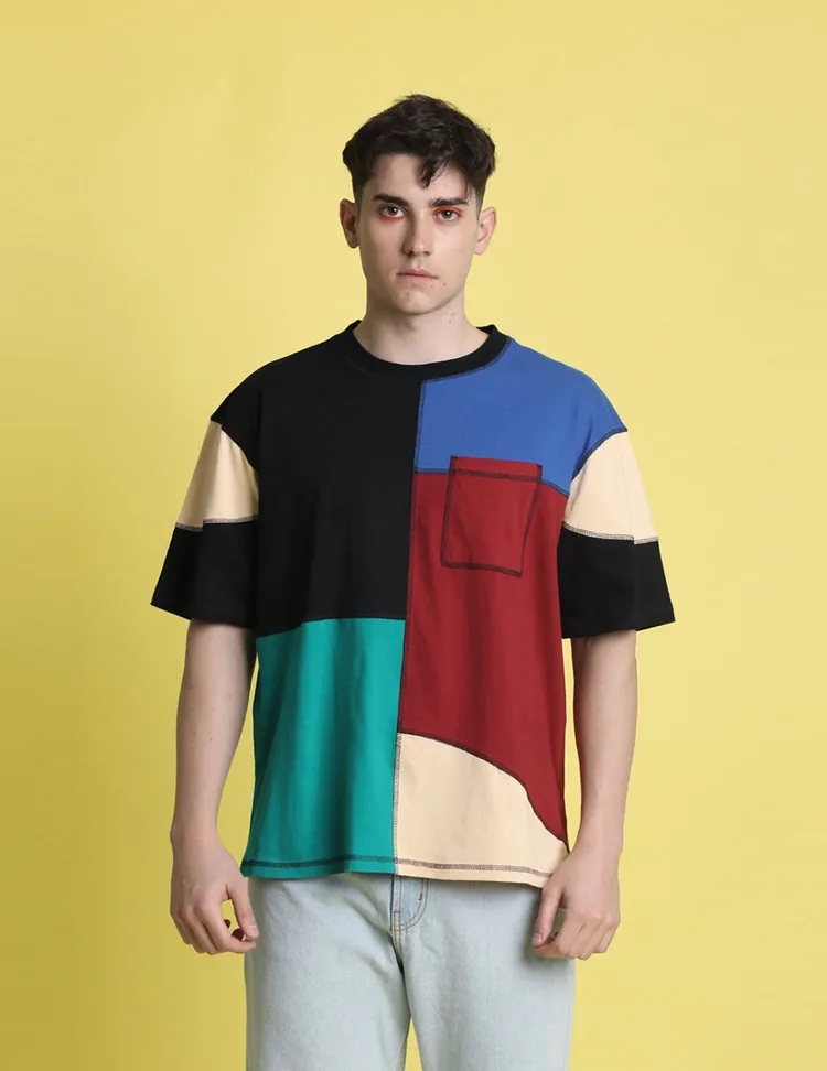 Men’s Oversized Patchwork T-Shirt