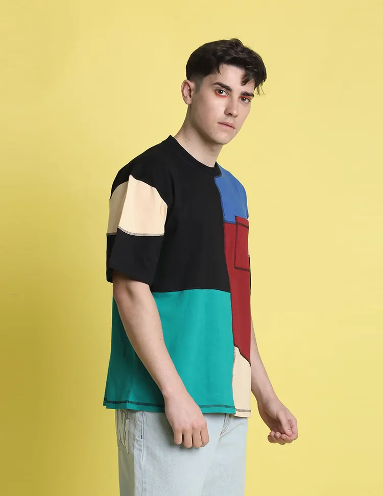 Men’s Oversized Patchwork T-Shirt