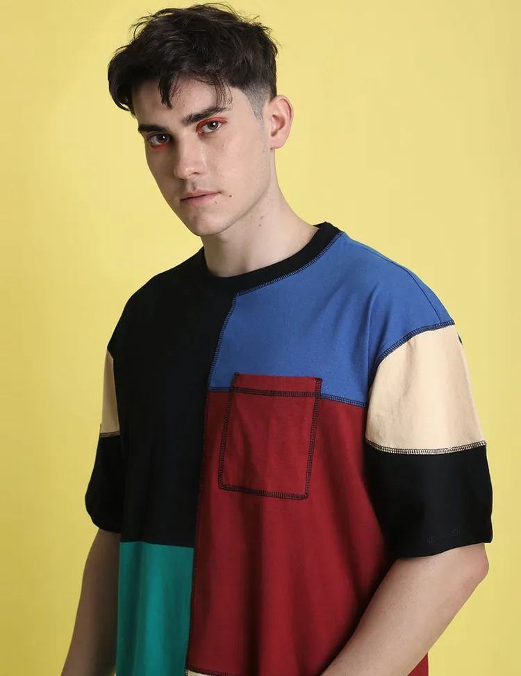 Men’s Oversized Patchwork T-Shirt