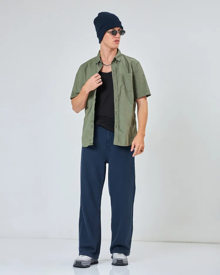 Bewakoof Men's Blue Super Baggy Fit Mid-Rise Jeans