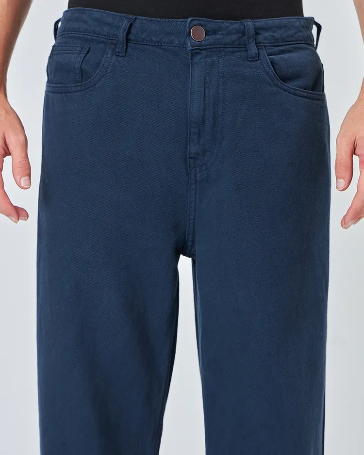 Bewakoof Men's Blue Super Baggy Fit Mid-Rise Jeans