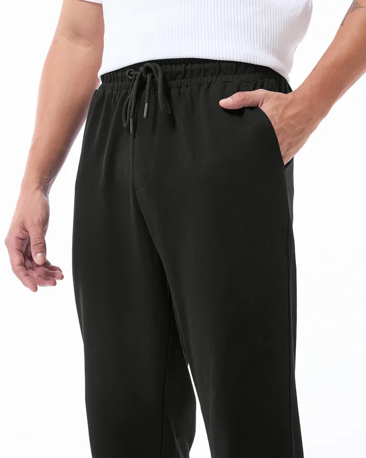 Men's Black Oversized Warm Joggers