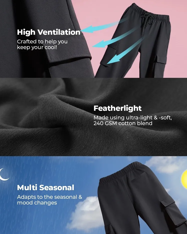 Men's Black Oversized Warm Joggers