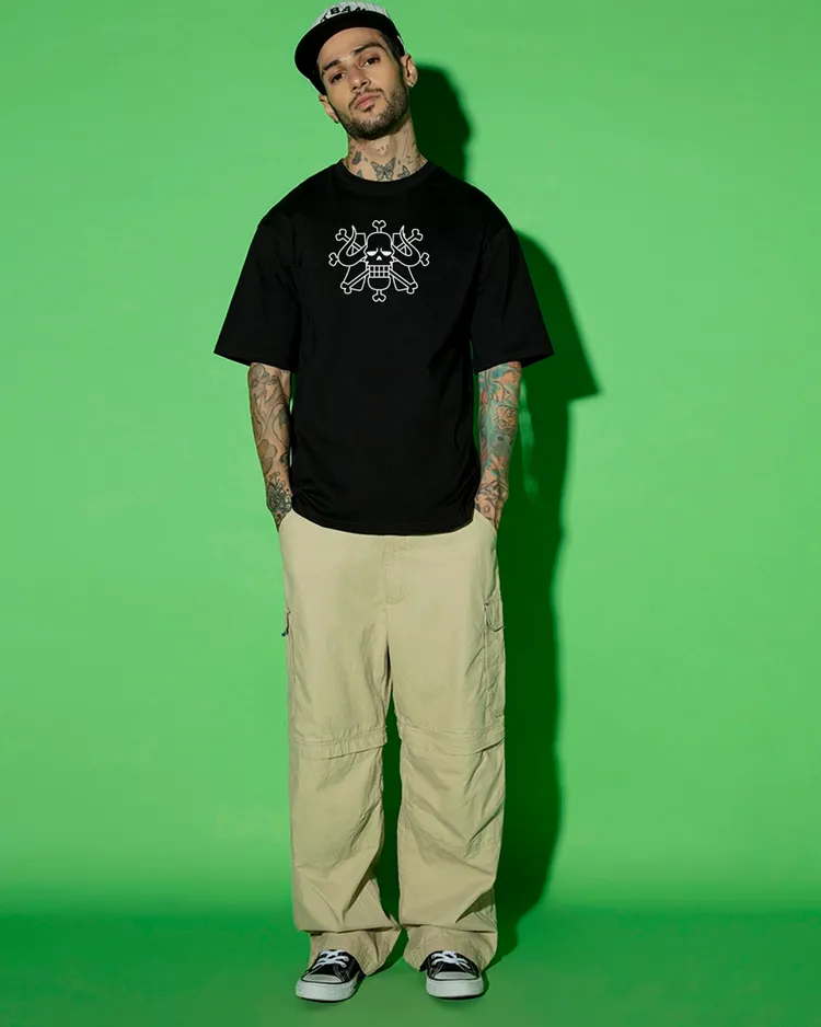 Bewakoof Official One Piece Merchandise Men's Jet Black Kaido Beast Graphic Printed Oversized T-shirt