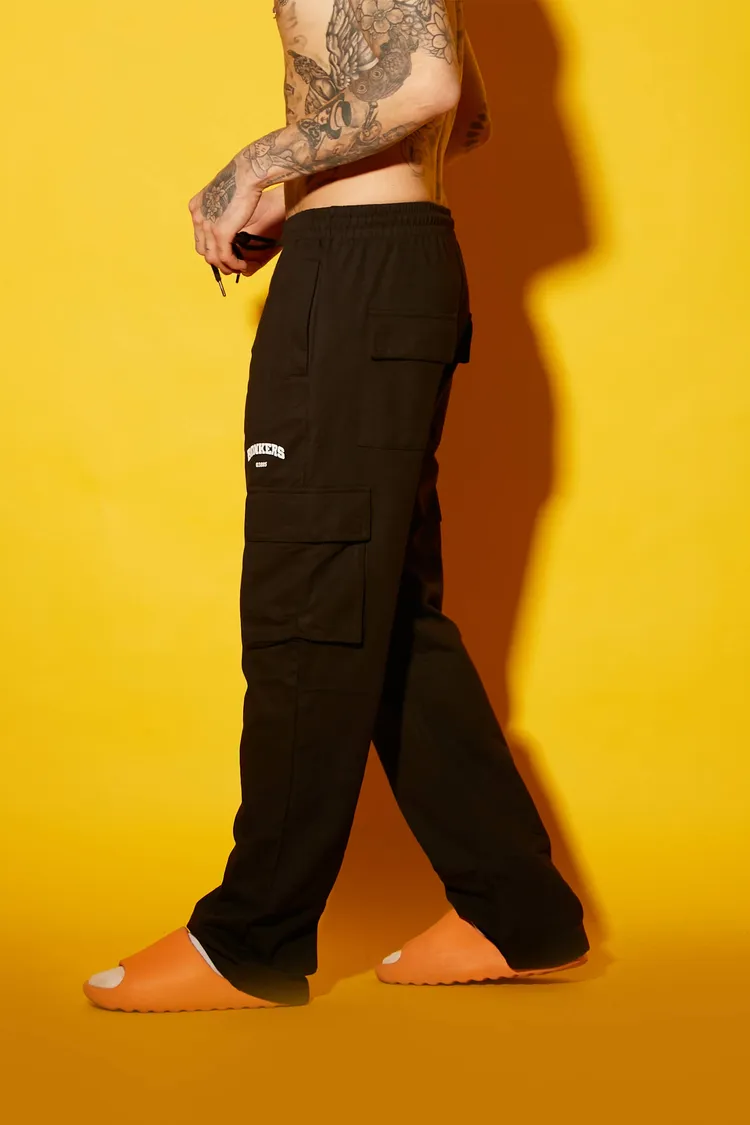 Black Utility Straight Fit Pant