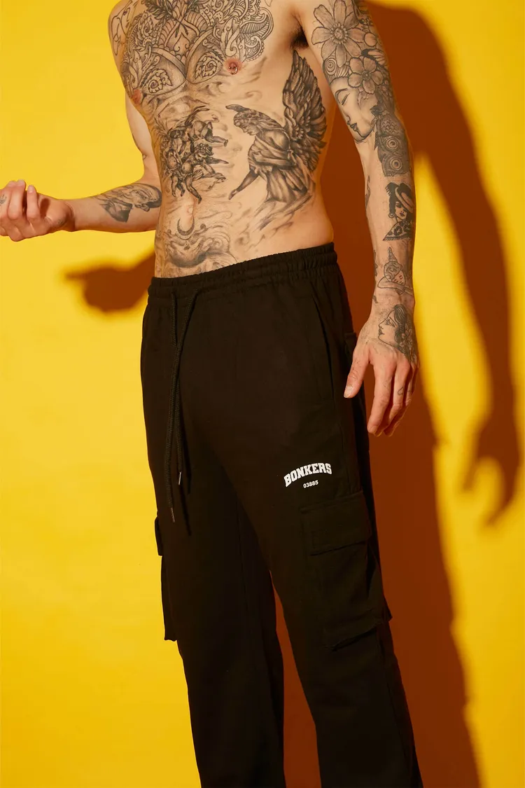 Black Utility Straight Fit Pant