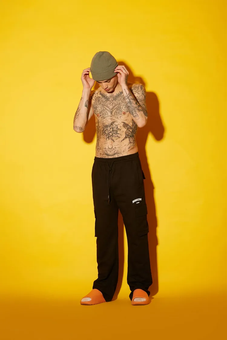 Black Utility Straight Fit Pant