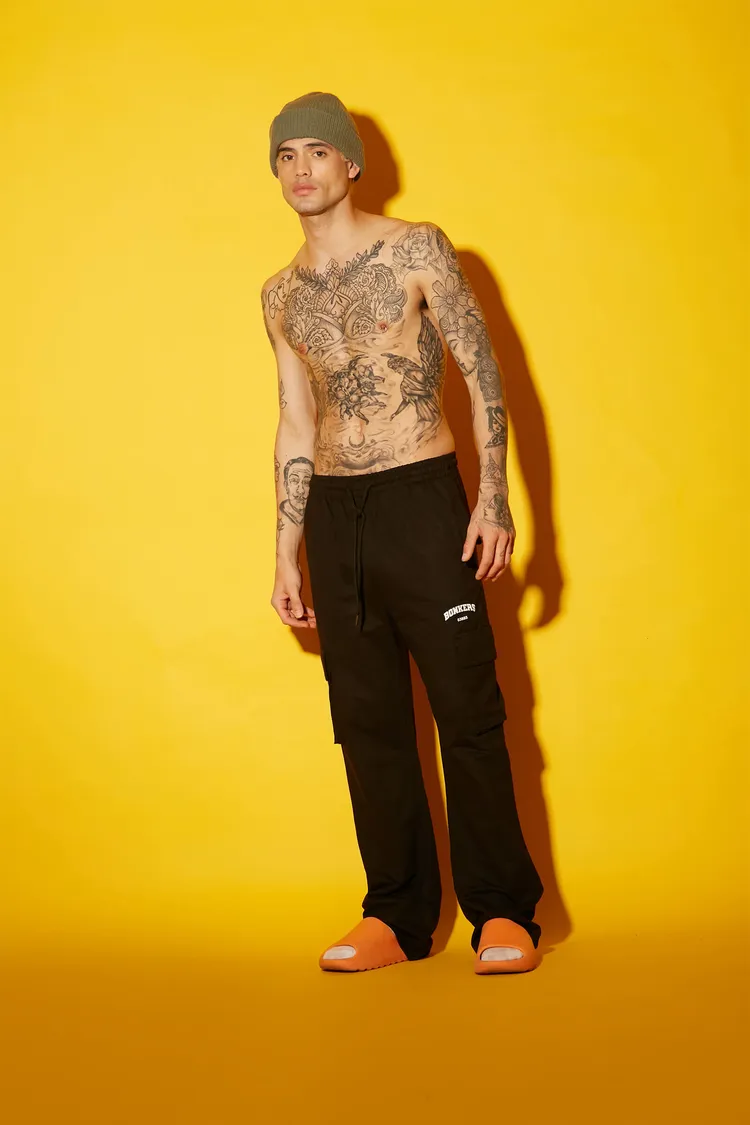 Black Utility Straight Fit Pant