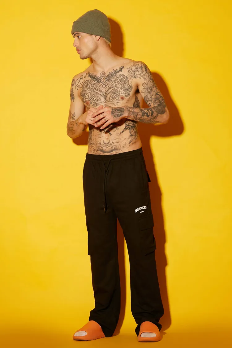 Black Utility Straight Fit Pant