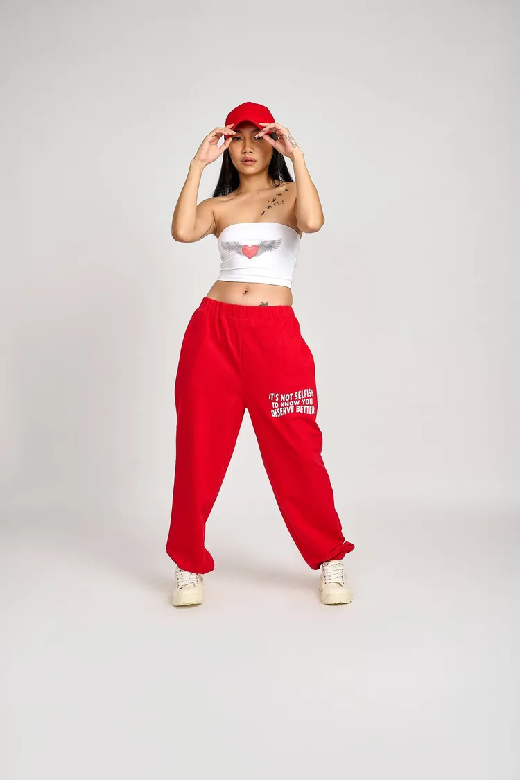 Red Self Love Joggers