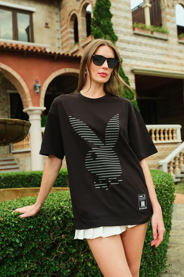 PlayBoy HD Print Oversized T-Shirt