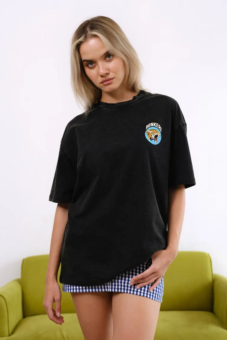 Grey Diabolik Panther Oversized T-shirt