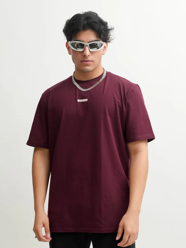 Minimal Burger Logo : Burger Bae Oversized Tee For Men and Women