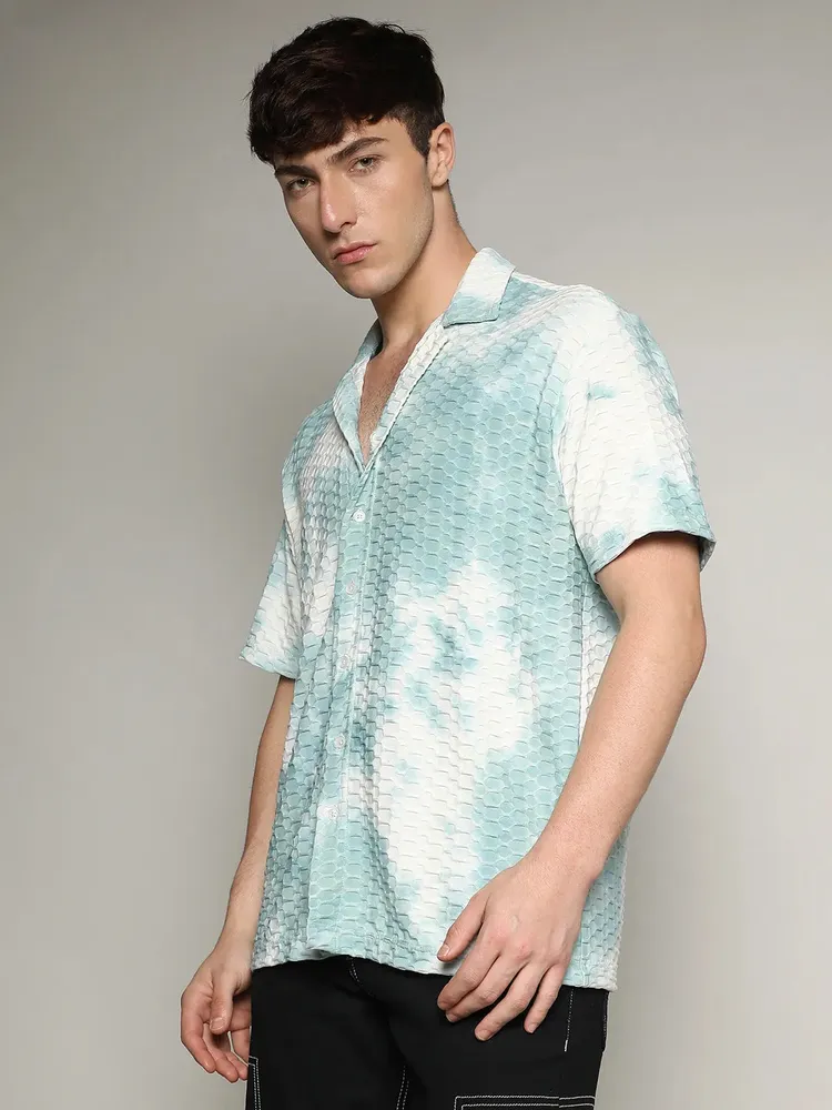 Men's Multicolour Tie-Dye Honeycomb Shirt