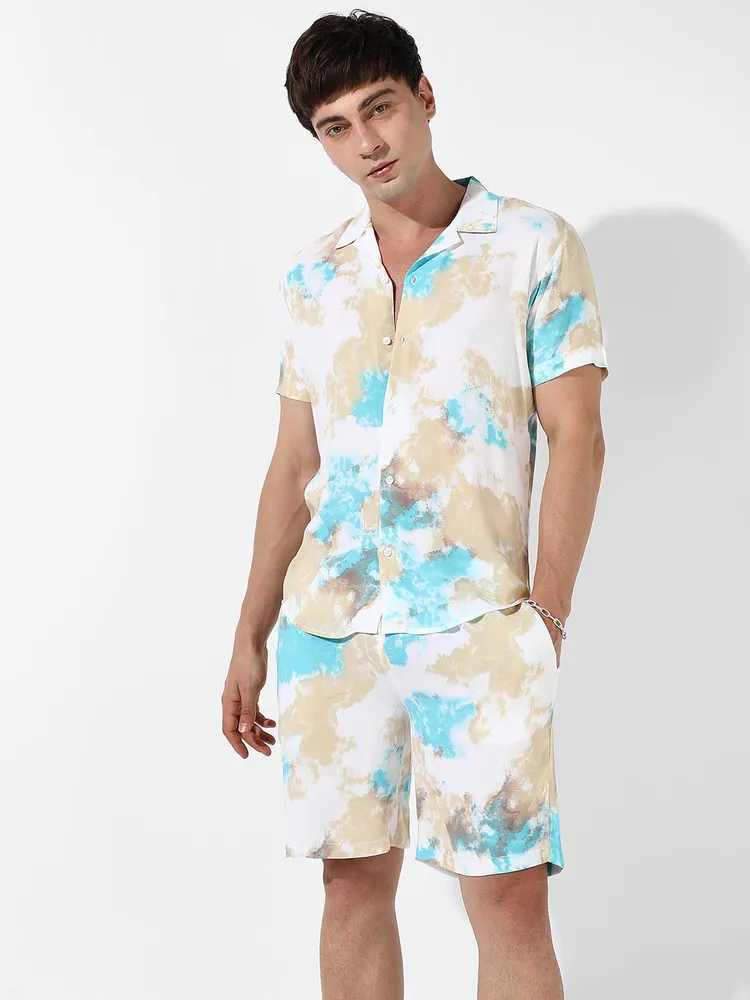 Men's Tie-Dye Print Casual Co-Ord Set