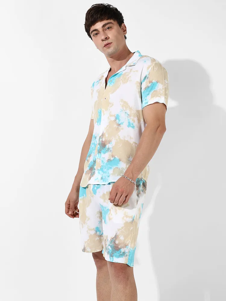 Men's Tie-Dye Print Casual Co-Ord Set