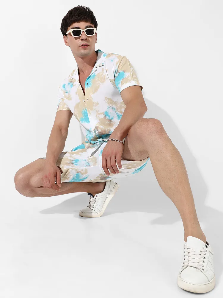 Men's Tie-Dye Print Casual Co-Ord Set