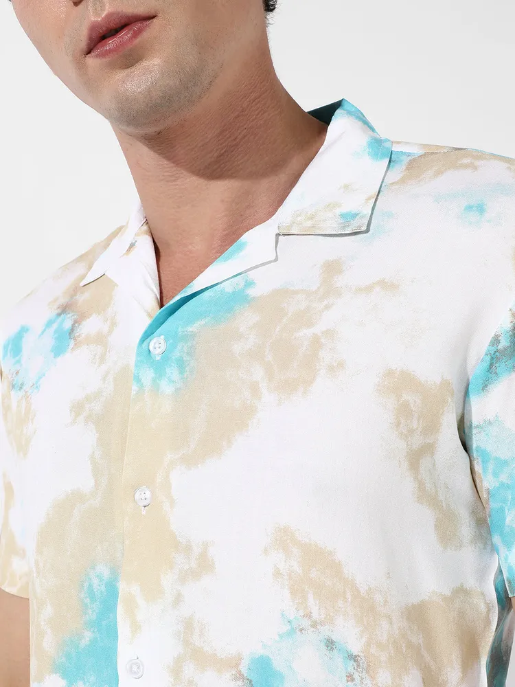 Men's Tie-Dye Print Casual Co-Ord Set