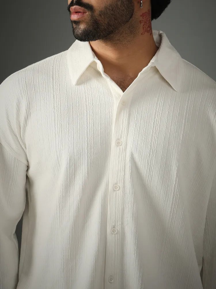 Crossknit White Shirt