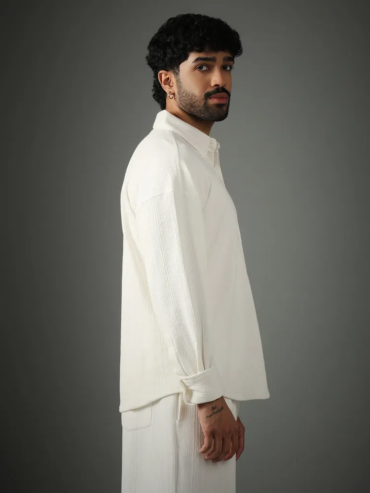 Crossknit White Shirt