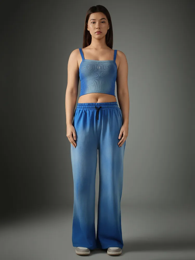 Spray Washed Pants Blue