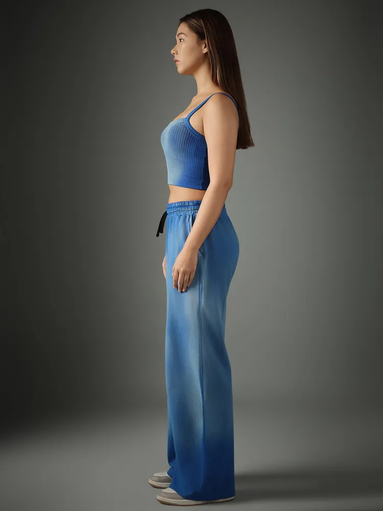 Spray Washed Pants Blue