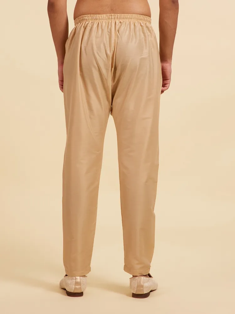 Diwas By Manyavar Sand Beige Pencil Fit Pajama for Men