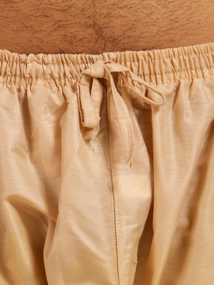 Diwas By Manyavar Sand Beige Pencil Fit Pajama for Men