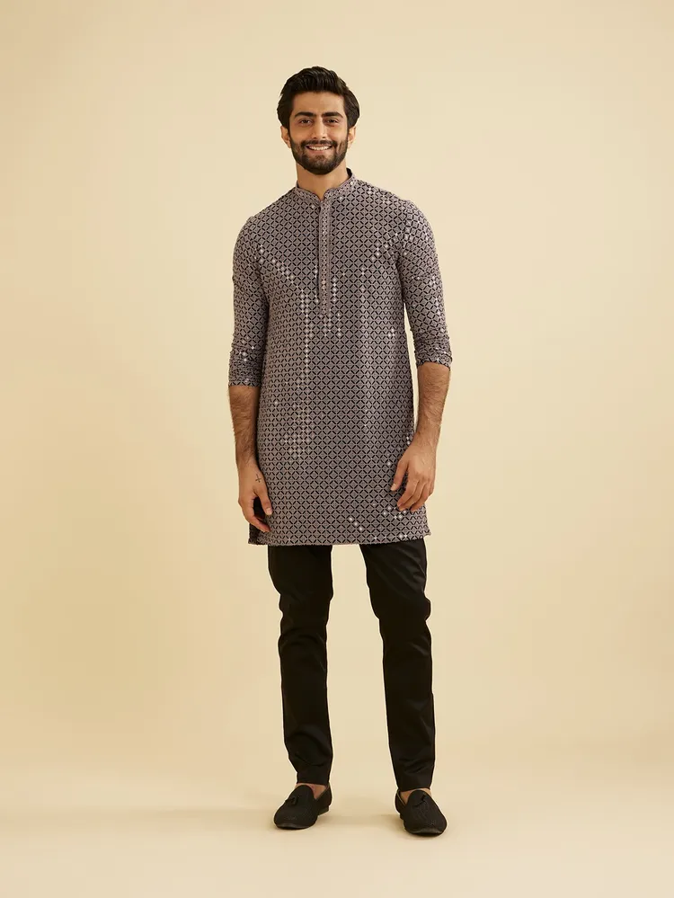 Diwas By Manyavar Midnight Black Pencil Fit Pajama for Men