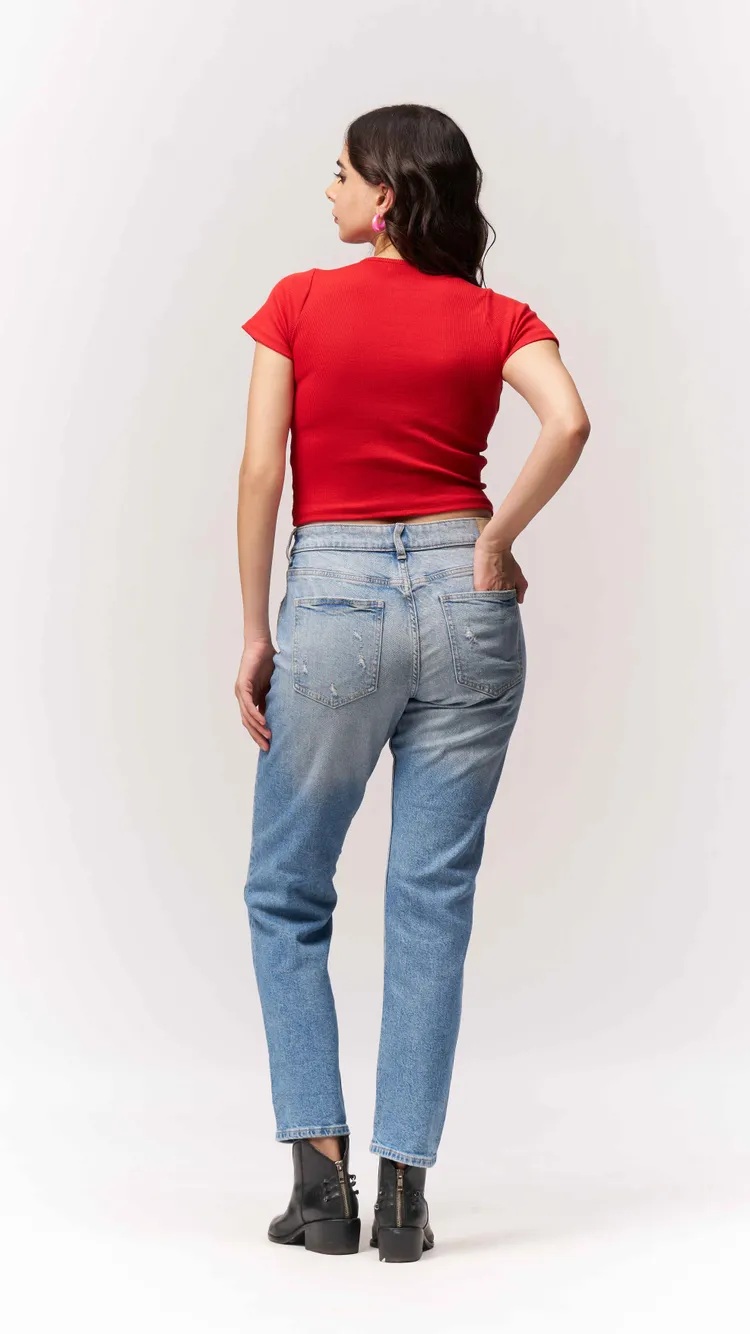 Cotton Fitted Tear Drop Shoulder