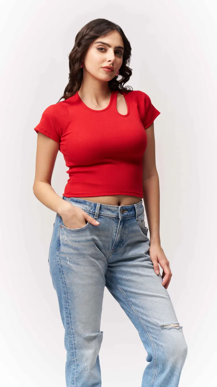 Cotton Fitted Tear Drop Shoulder