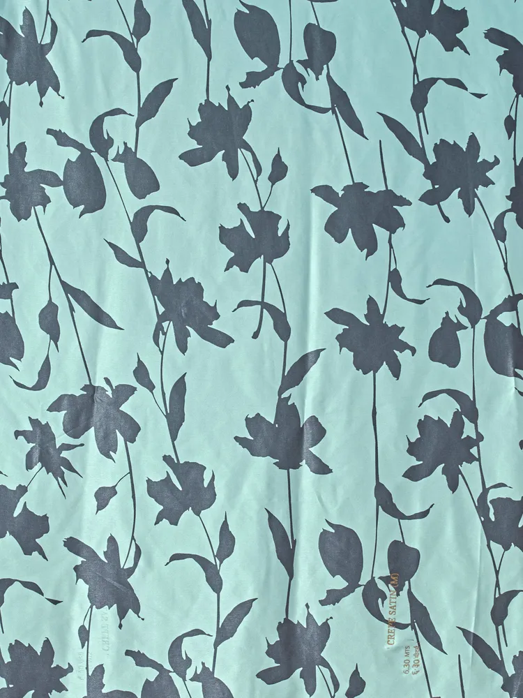 Garden Vareli Turquoise Floral Printed Crepe Saree