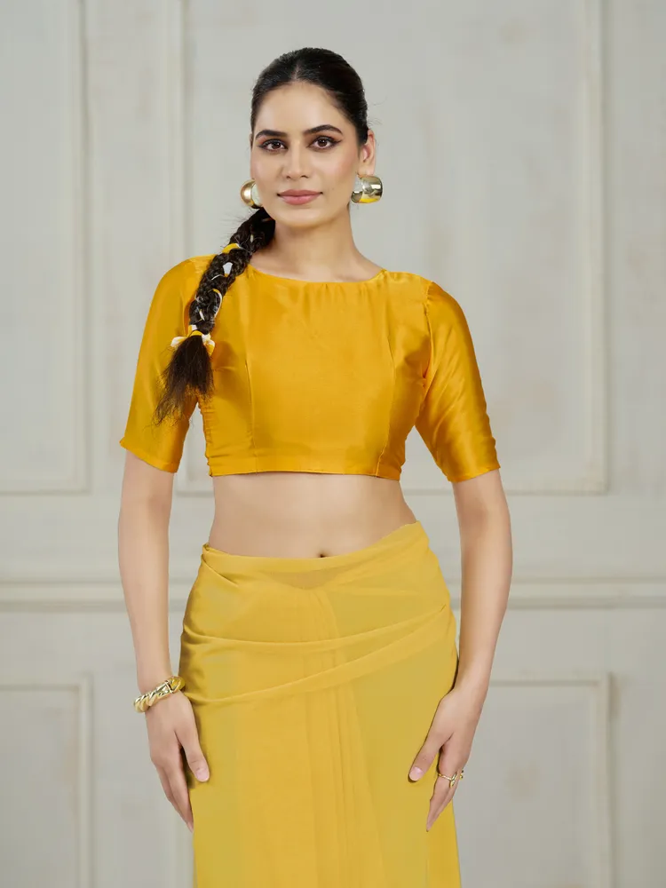 Garden Vareli Yellow Stripes Printed Georgette Saree