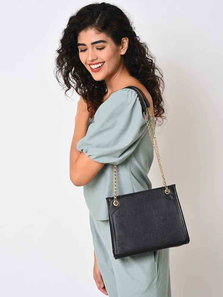 Haute Sauce Textured Structured Shoulder Bag