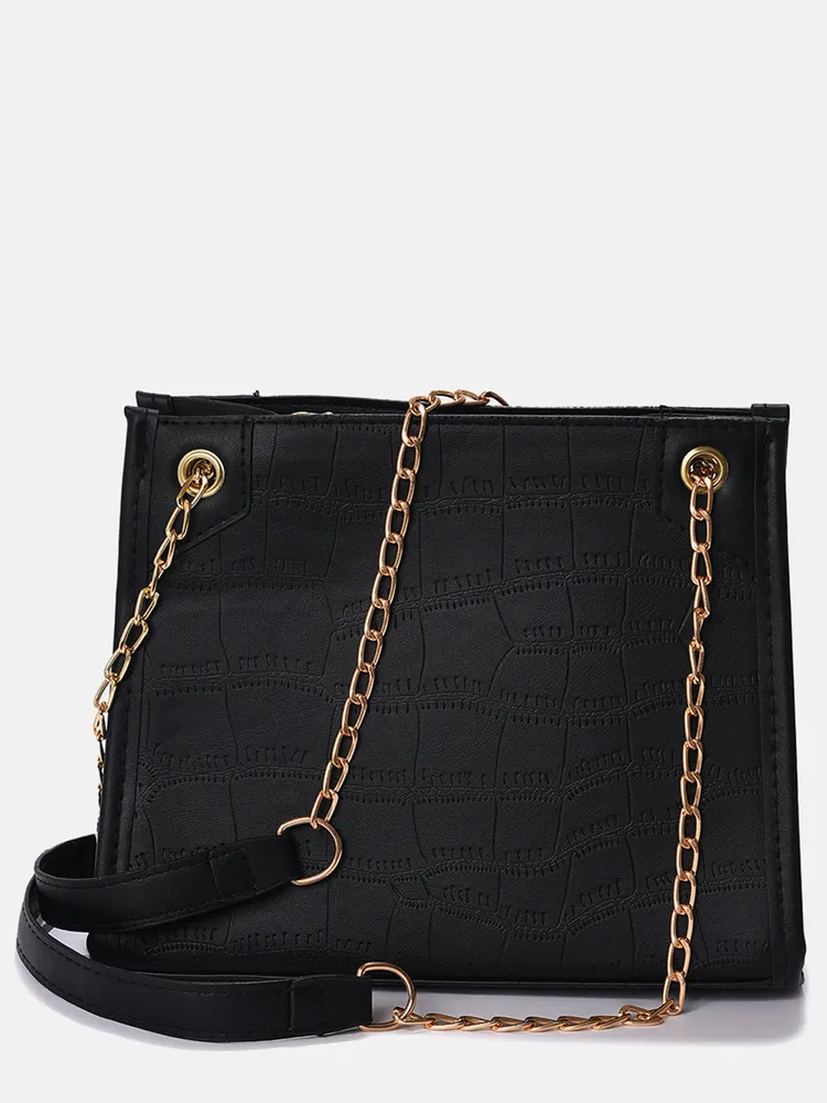 Haute Sauce Textured Structured Shoulder Bag