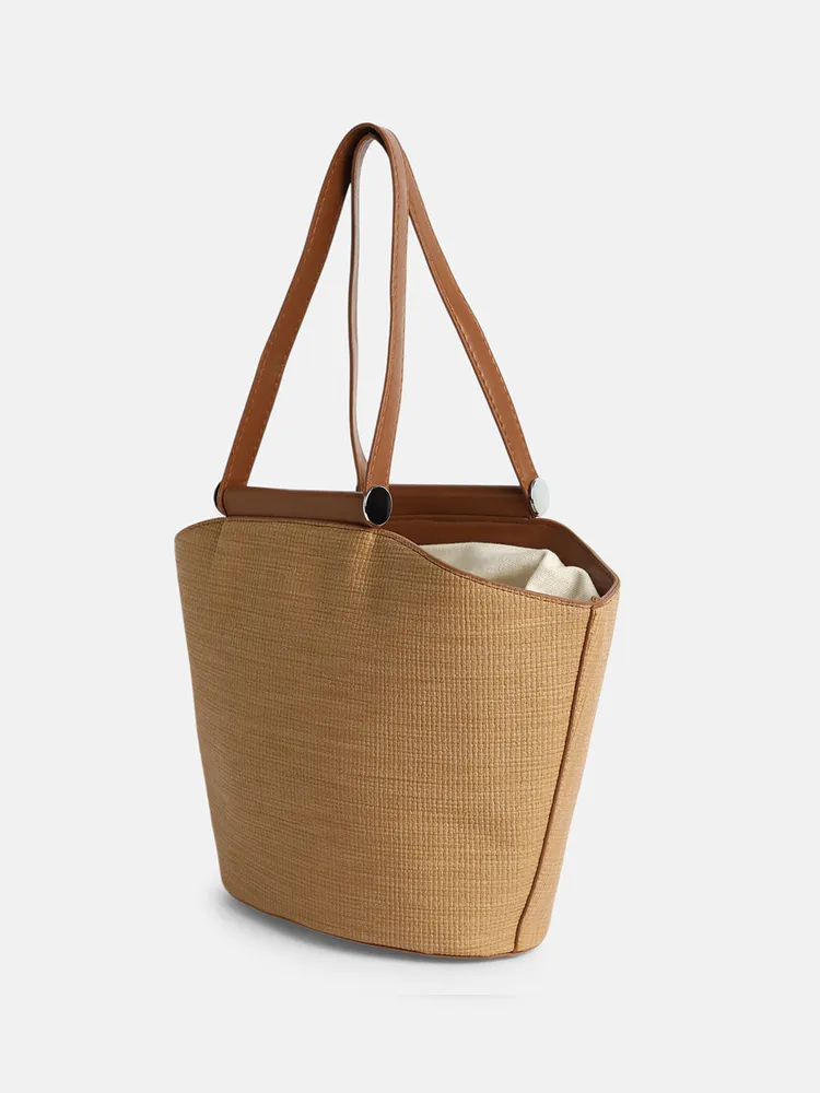 Haute Sauce Leather Shopper Shoulder Bag with Fringed