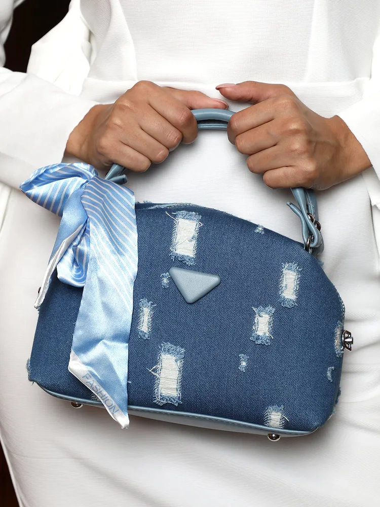 Haute Sauce Textured Half Moon Shoulder Bag