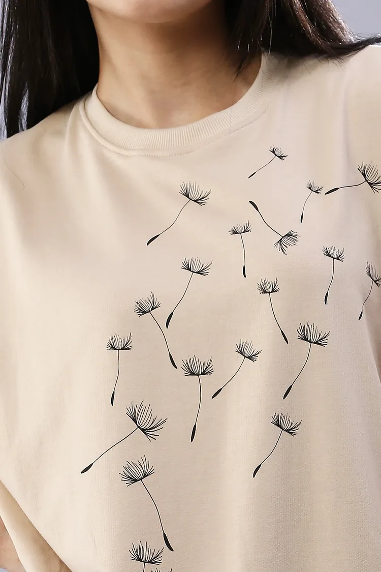 Field of Dandelions Oversized Sustainable T-Shirt
