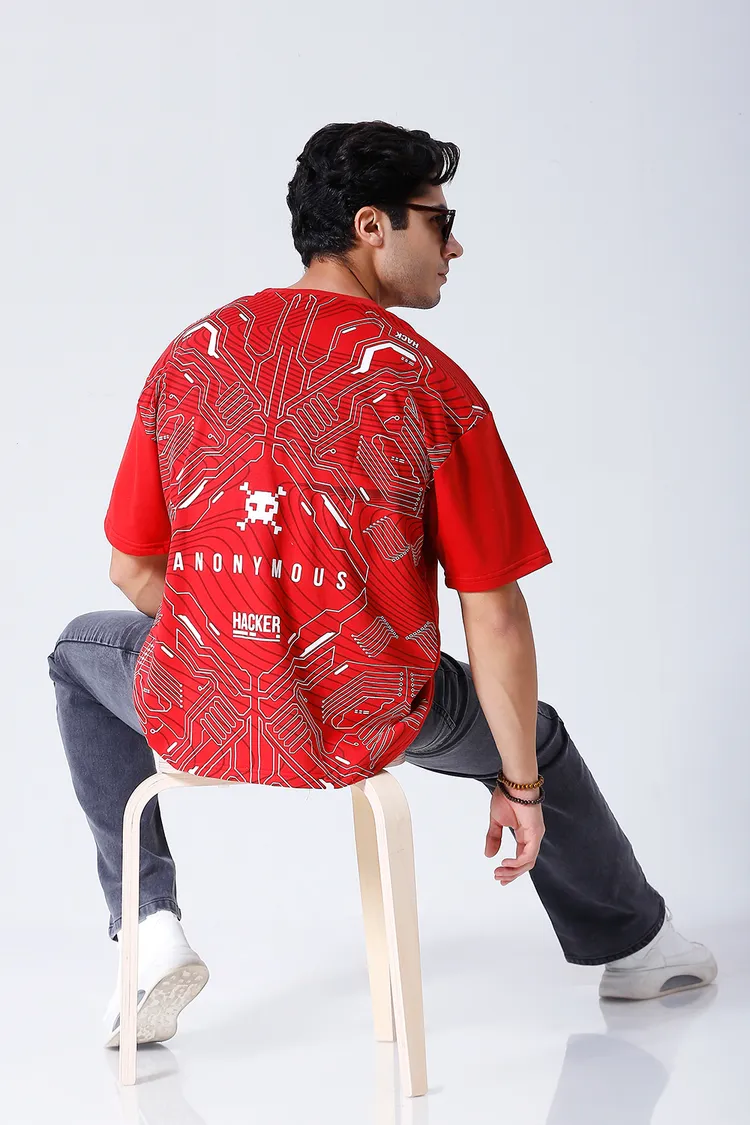 Tekno : Anonymous Hacker Oversized Sustainable T-Shirt