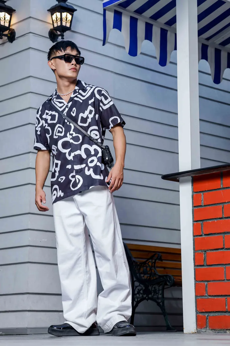 House of Koala Floral Printed Cuban Collar Classic Relaxed Fit Resort Shirt